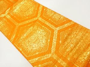 亀甲繋ぎに華紋模様織出し全通袋帯